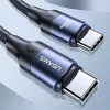 USAMS SJ524USB01 120cm -es textil borítású Type-c -Type-c gyorstöltő kábel 100W , 1375899