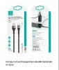 USAMS SJ536USB01 1,2 m textil borítású usb-c töltő kábel, led világítással, 6A