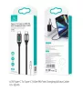 USAMS SJ546USB01 120cm-es textil borítású Type- to Type-c PD gyorstöltő kábel LCD kijelzővel 100W, 5A 1380752
