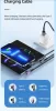 USAMS SJ561USB01 3 az 1-ben gyorstöltő és adat kábel Micro USB, Lightning, Type-C, 66W