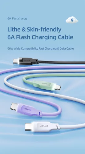 USAMS SJ568USB02 Usb-c gyorstöltő kábel 6A, 120cm 1427039