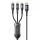 USAMS SJ582USB01 3 az 1 ben (micro usb, lightning, usb-c) gyorstöltő szövet kábel LCD kijlezővel
