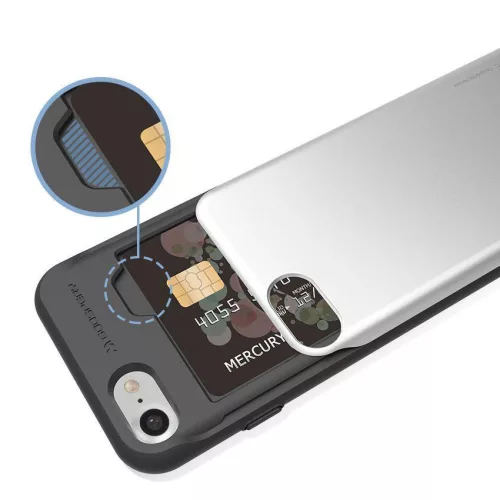Mercury SSBIPXR iPhone X Kártyatartós Védőtok, Piros