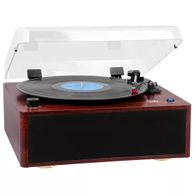   Trevi TT 1030 BT Retro stílusú prémium lemezjátszó, elegáns fa házban, hangszórókkal, Bluetooth ki és bemenettel