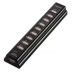   Logilink USB 2.0 HUB 10-port, 3,5A tápegységgel, fekete színű (UA0096)