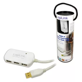   Logilink USB 2.0-ás aktív hosszabbító, 4 portos hub, 12m (UA0108)