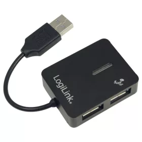   LogiLink "Smile" USB 2.0 4 portos hub, fekete (UA0139)