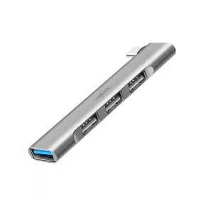   Logilink Ultravékony, 4 portos USB-C hub, 18 W, 1x USB-A/F, 3x USB-A/F, alumínium (UA0437)
