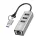 Logilink USB 3.2 Gen 1 hub, 3x USB-A, 1x RJ45, 2 az 1-ben csatlakozókábel, ezüst (UA0440)