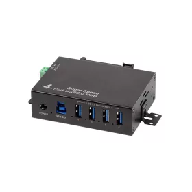   Logilink USB 3.0, 4 portos elosztó HUB, ipari formatervezés, 5 Gbps, 10 W, fekete