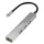 Logilink USB 3.2 Gen1 Hub, 3x USB-A, 1x RJ45 Gigabit Ethernet Adapter, 5 Gbit/s, 4,5 W, alumínium