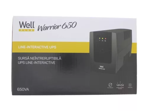 Well UPS-LINT-WARRIOR650-WL szünetmentes tápegységek UPS 390W/650VA