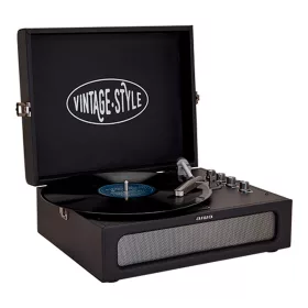   Aiwa VPX-1971BK VINTAGE Lemezjátszó műbőr táskában Bluetooth-al, USB/MP3 lejátszóval és felvevővel