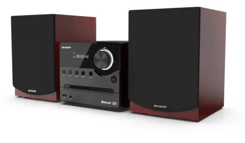 SHARP XL-B512BR Bluetooth mikrohifi rendszer barna fa hangszórókkal