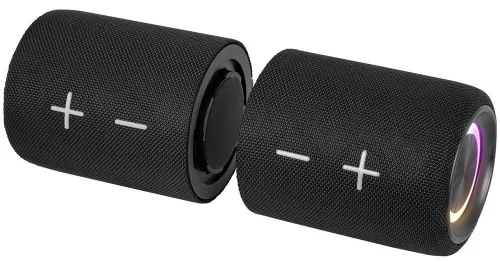 Trevi XSC 8A88 B TWS Bluetooth 5.3 dupla hordozható hangszóró IPX5, Disco LED, fekete szín
