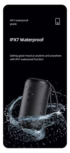 USAMS YC011YX01 Vízálló bluetooth hangszóró 360 fokos sztereo hangzással, 10W  BT.5.0