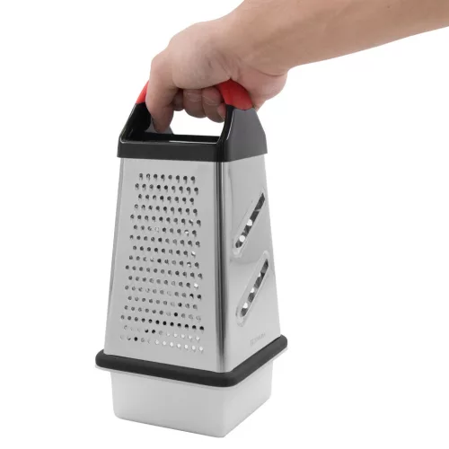 Zokura Rozsdamentes acél reszelő 24,5 cm gyűjtőtartállyal, Z-1123